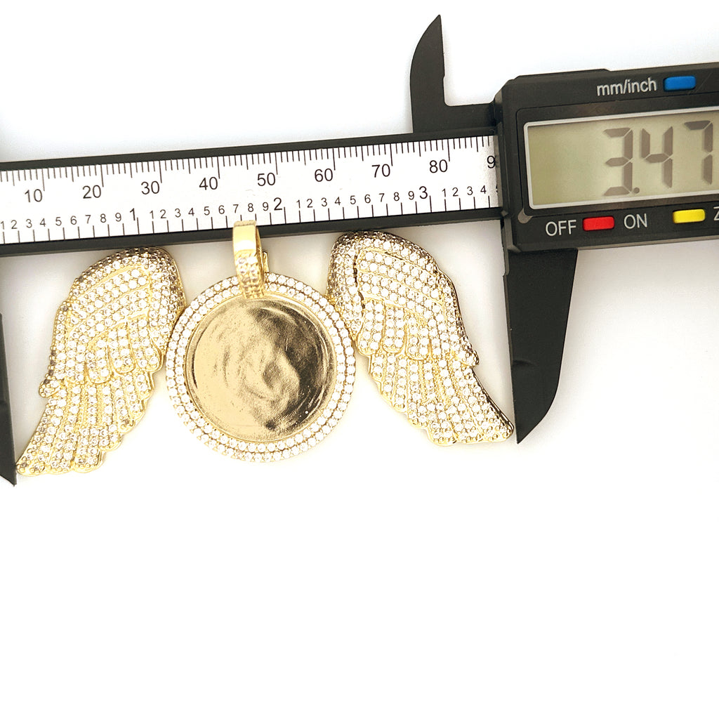 Angel Wing Photo Pendant, Personalized Picture Memory Charm, Keepsake