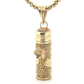 Cargar la imagen en la vista de la galería, Artisan Urn Pendant – Hand-Carved 14K Gold Vermeil Cremation Necklace in Sterling Silver | Unique Memorial Jewelry
