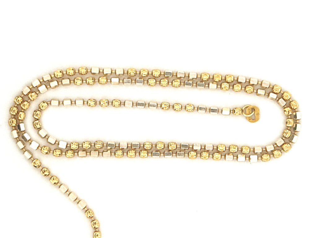 Diamond-Cut Beaded Gold Vermeil Chain – Rare Design