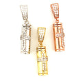 Load image into Gallery viewer, Custom Diamond or Moissanite Cylinder Cross Urn Pendant – Solid 10K Gold or White/Yellow/Rose Gold Vermeil on Italian Silver Cremation Urn Pendant for Pet or Human Ashes
