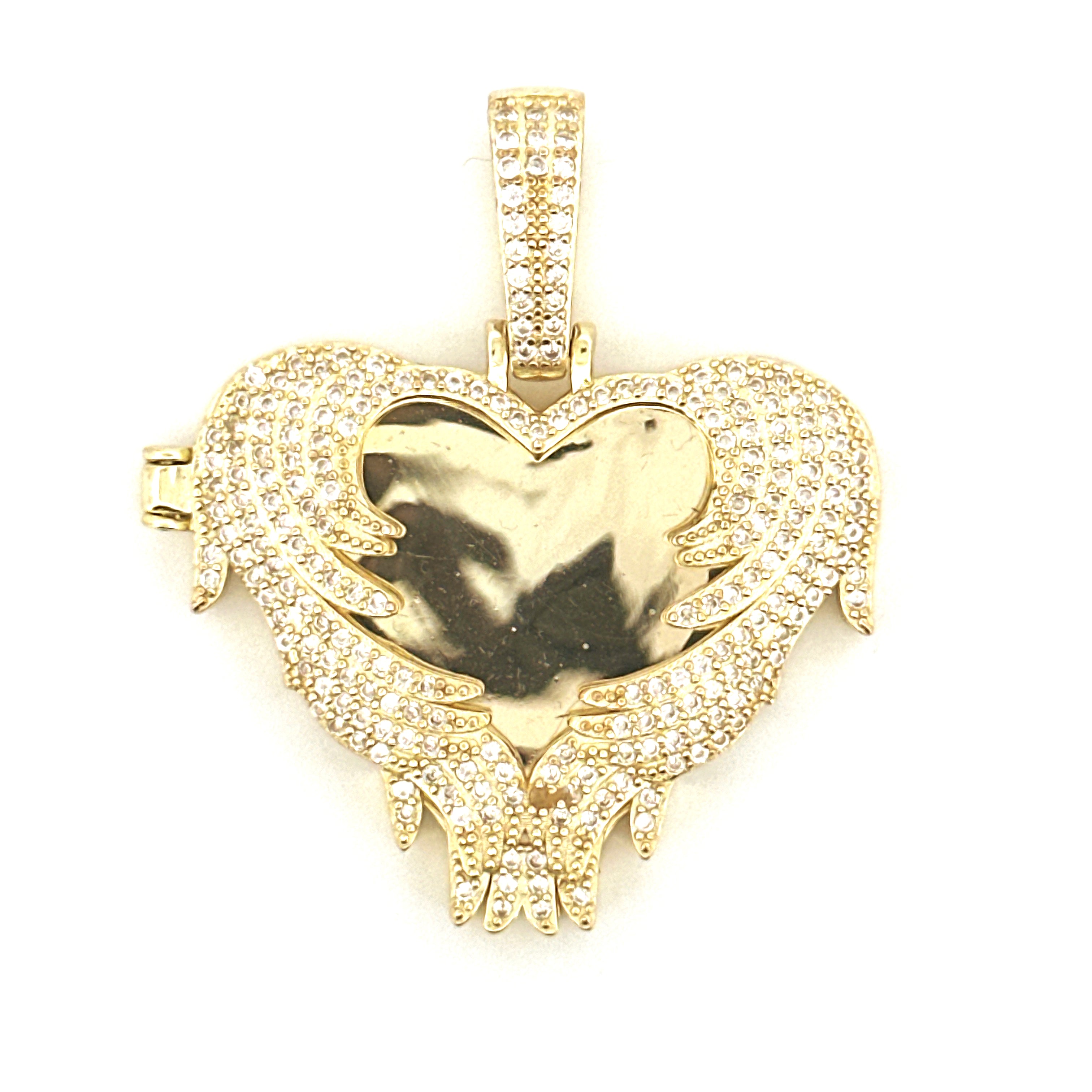 Angel Wings Heart Memory Photo Pendant, Personalized Tribute Keepsake Picture Charm