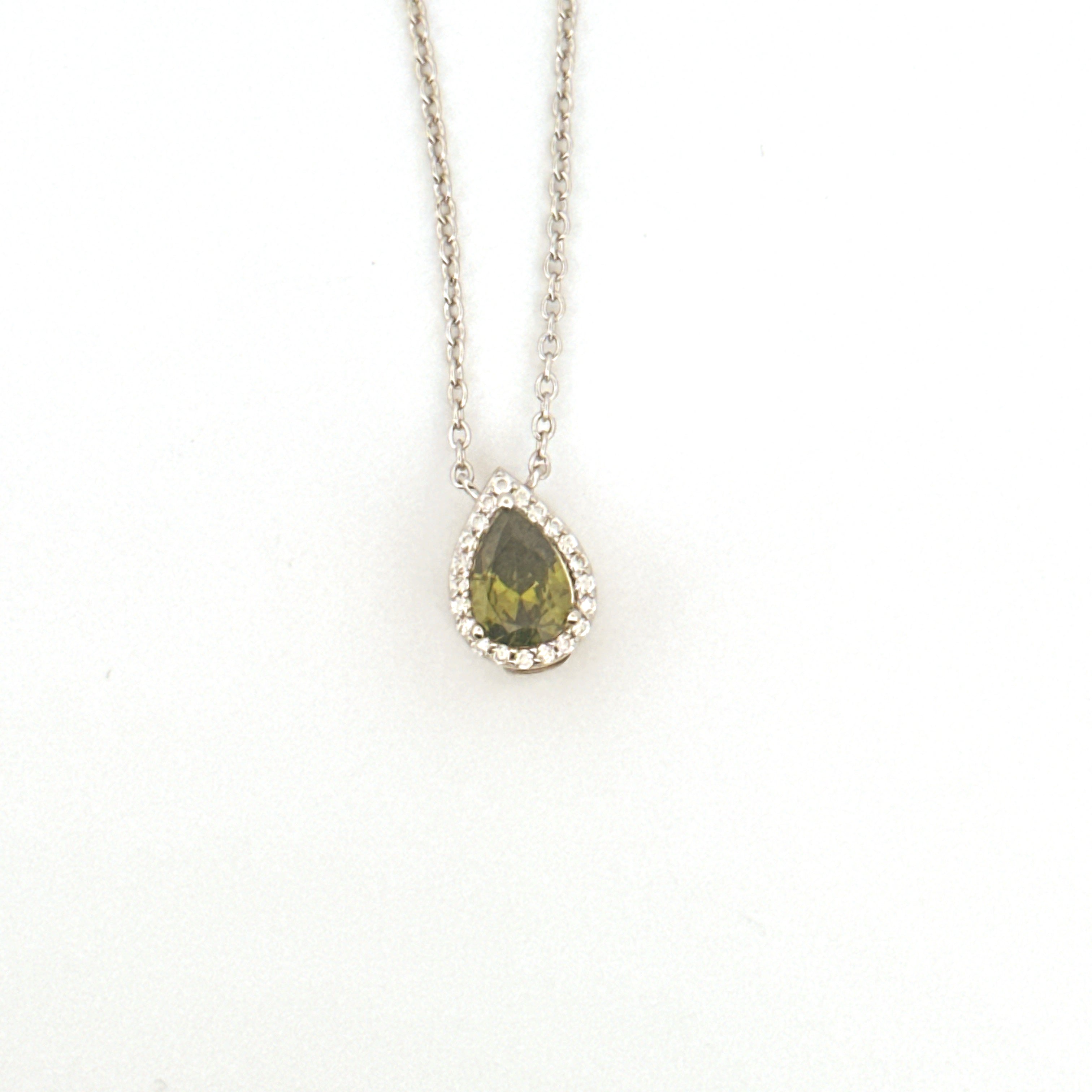 Teardrop Urn Necklace, Diamond Cremation Jewelry for Human/Pet Ashes, Ash Holder, Genuine Gemstone Birthstones