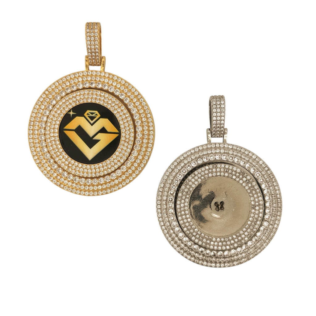 Spinning Memory Photo Pendant, Personalized Tribute, Rotating Design, Memory Charm