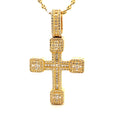 Load image into Gallery viewer, Custom Diamond or Moissanite Cross Urn Pendant – Solid 10K Gold or White/Yellow/Rose Gold Vermeil on Italian Silver Cremation Pendant Ash Holder for Human/Pet Ashes
