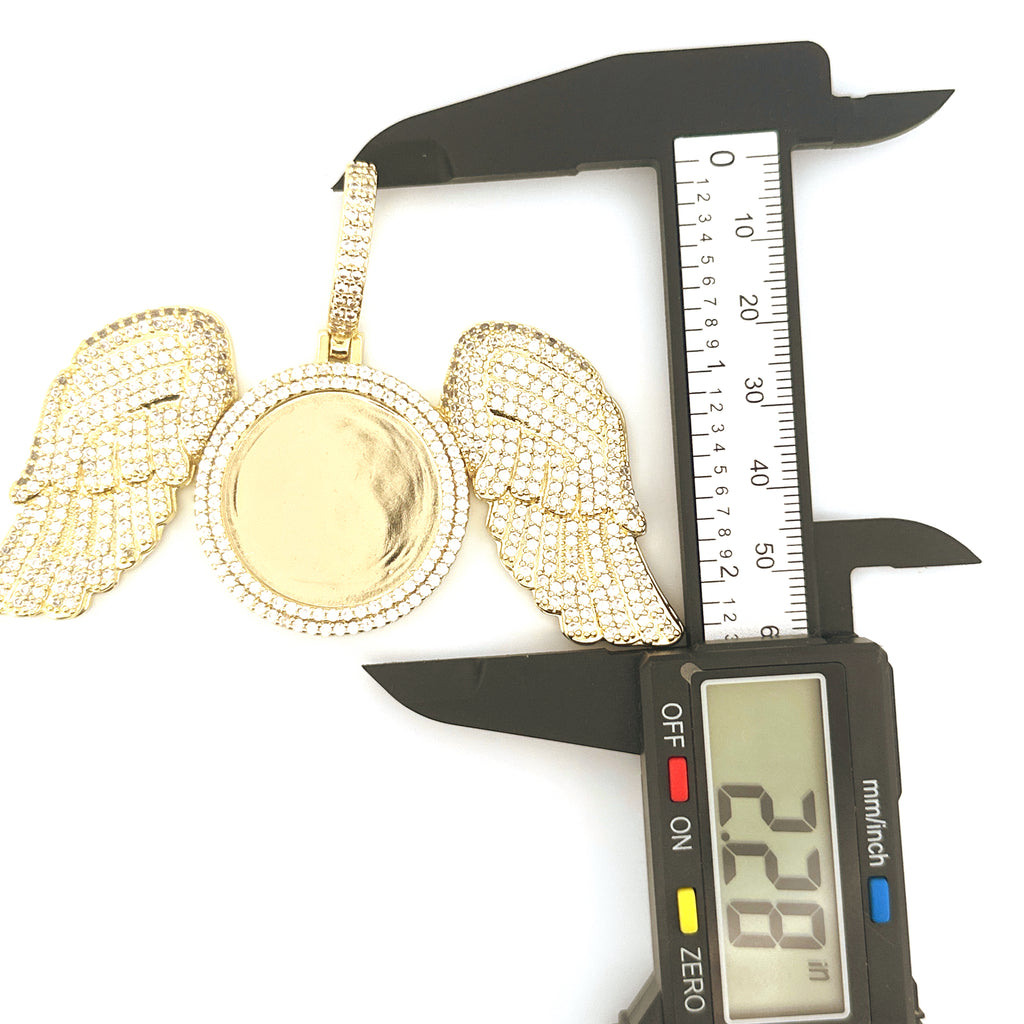 Angel Wing Photo Pendant, Personalized Picture Memory Charm, Keepsake