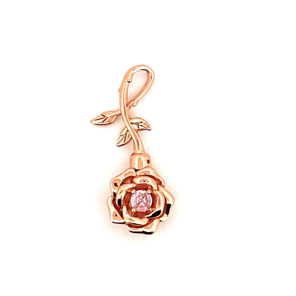 Flower Urn Pendant for Ashes, Diamond Urn Keepsake Jewelry for Human/Pet Ashes
