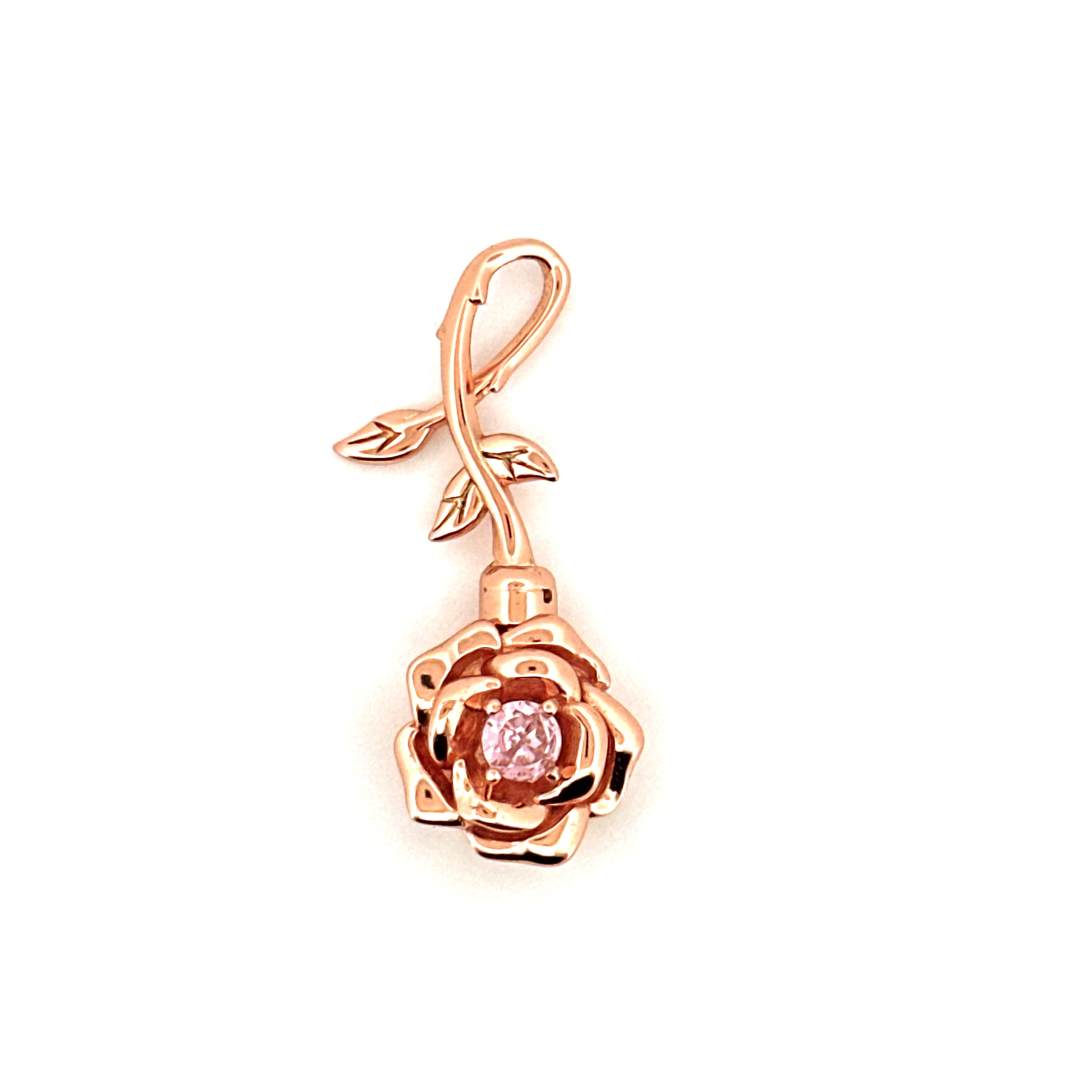 Flower Urn Pendant for Ashes, Diamond Urn Keepsake Jewelry for Human/Pet Ashes