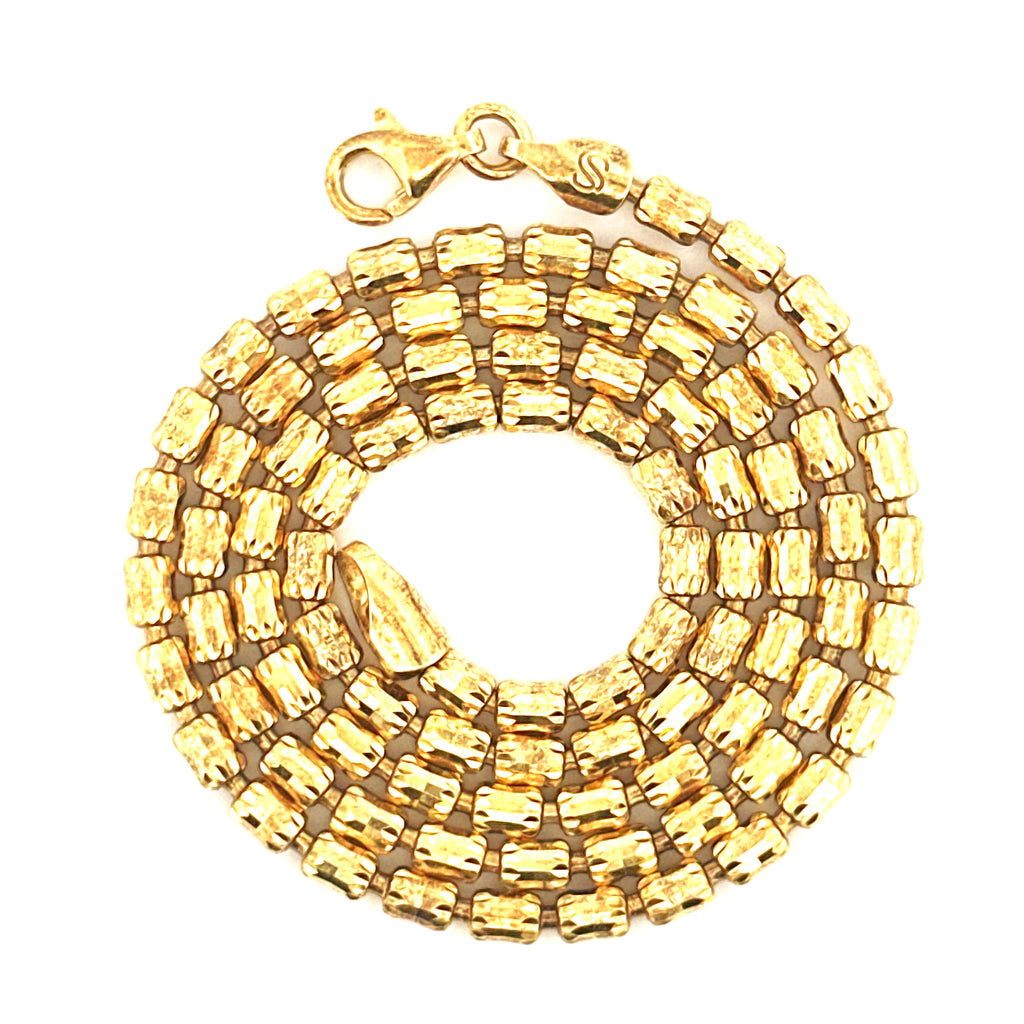 Gold Barrel Chain – Diamond Cut Luxury Chain in 10k or 925