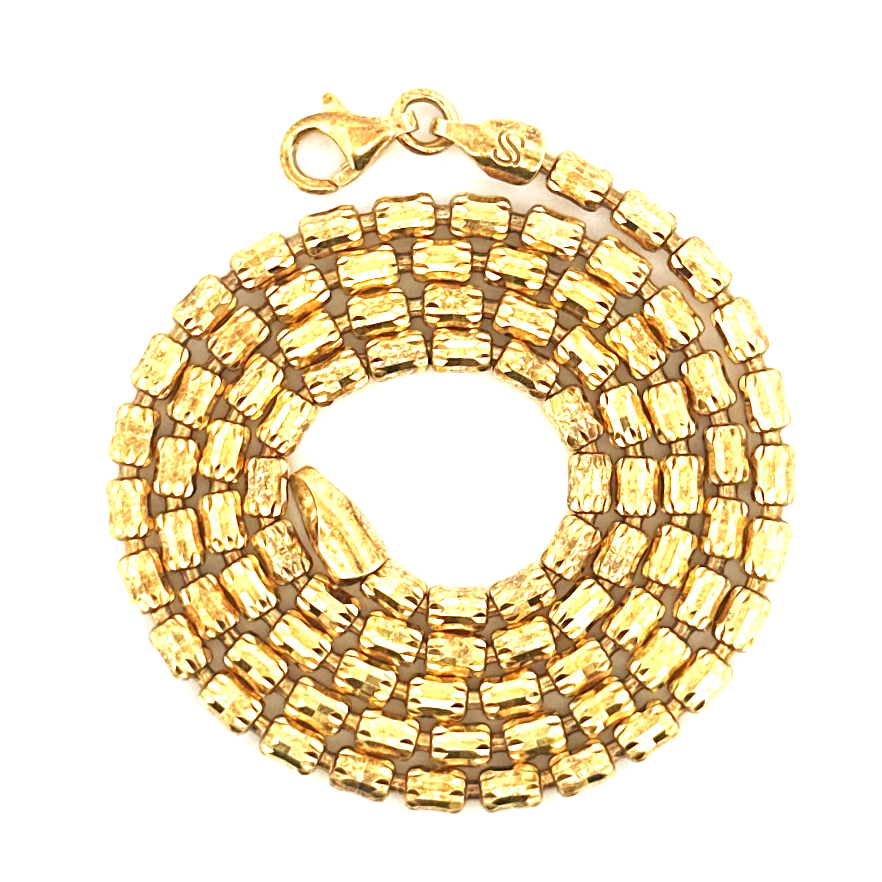 Gold Barrel Chain – Diamond Cut Luxury Chain in 10k or 925