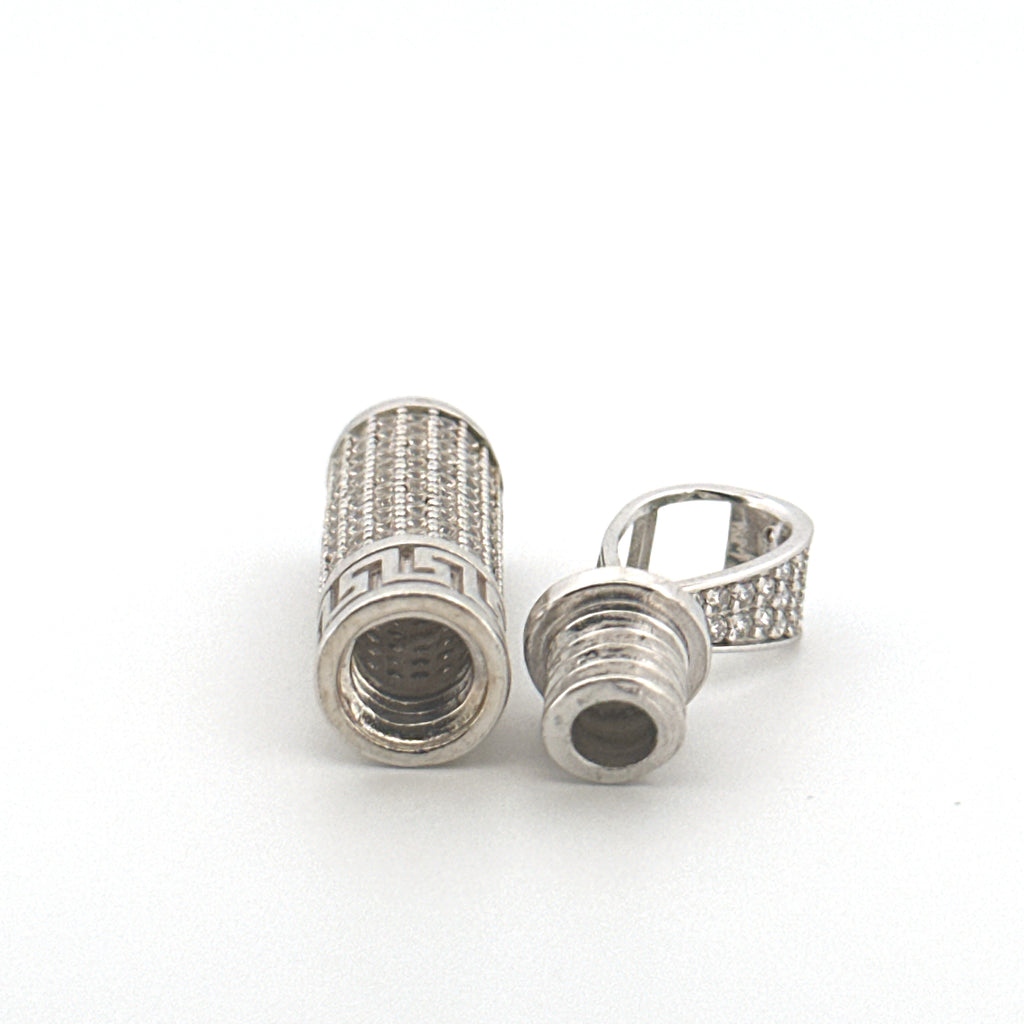 Cylinder Diamond Urn Pendant, Cylinder Urn Pendant to Hold Ashes, Gold Cremation Necklace Keepsake Jewelry