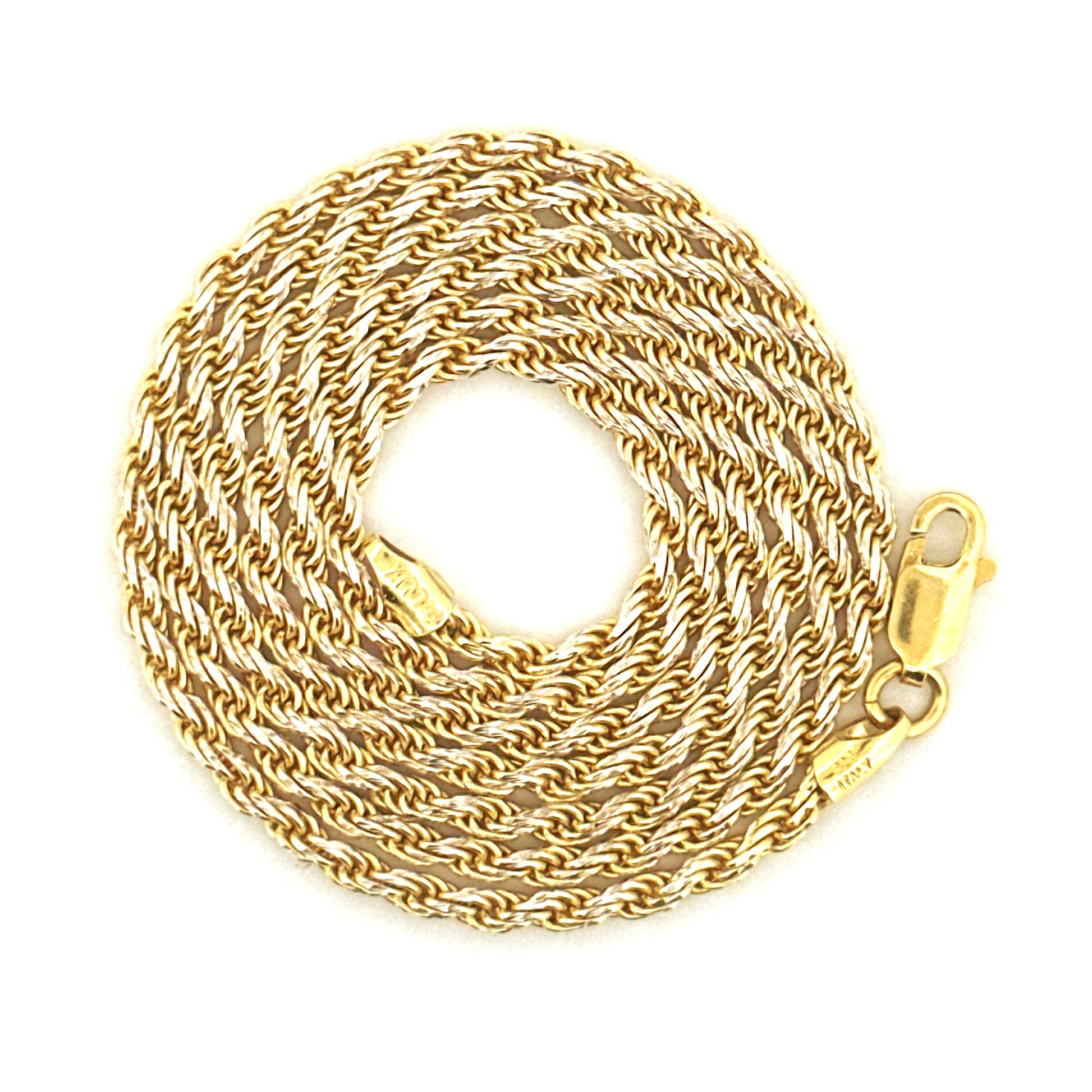 Diamond Cut Rope Chain – Solid 10K Gold or 925