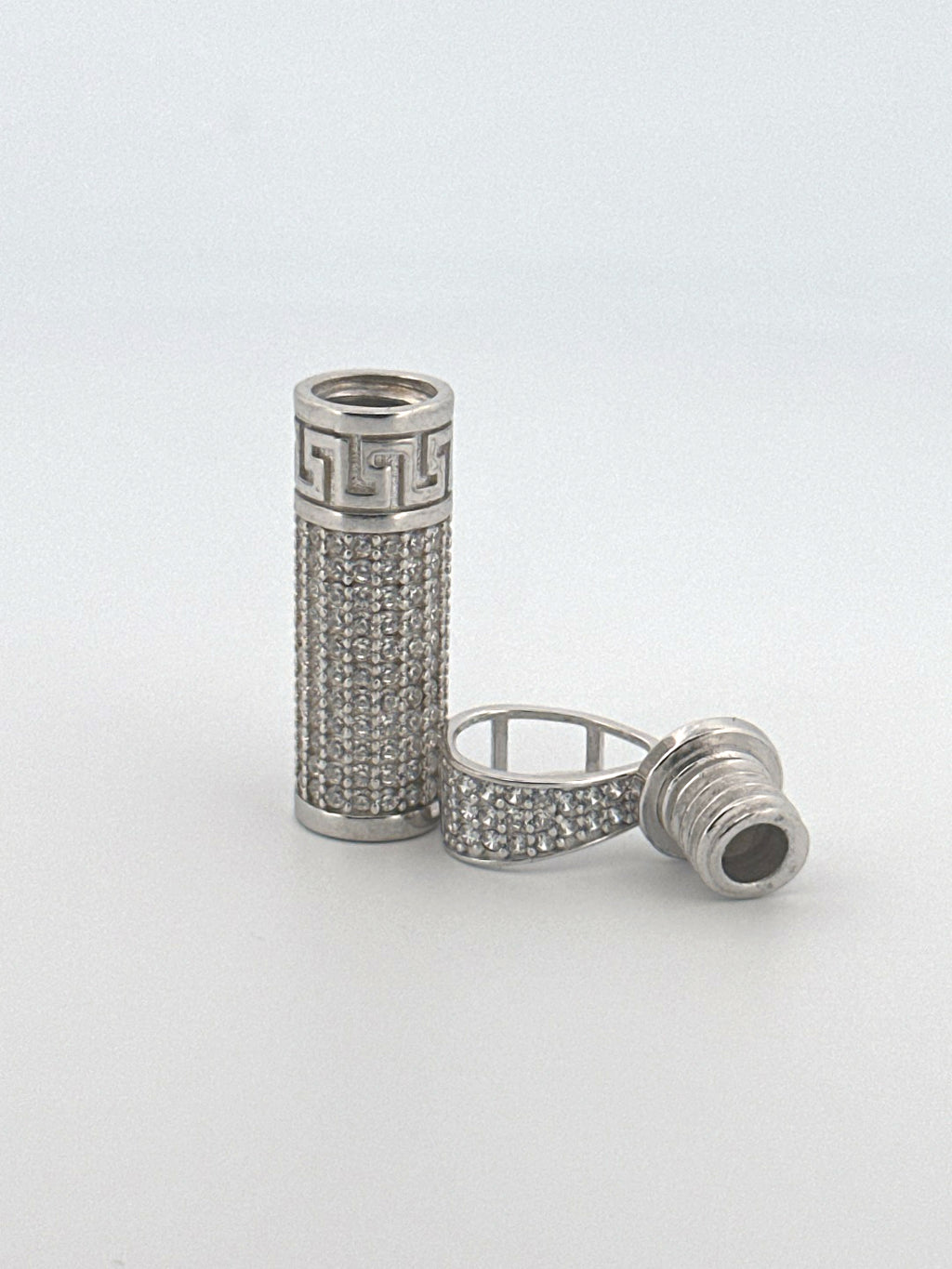 Cylinder Diamond Urn Pendant, Cylinder Urn Pendant to Hold Ashes, Gold Cremation Necklace Keepsake Jewelry
