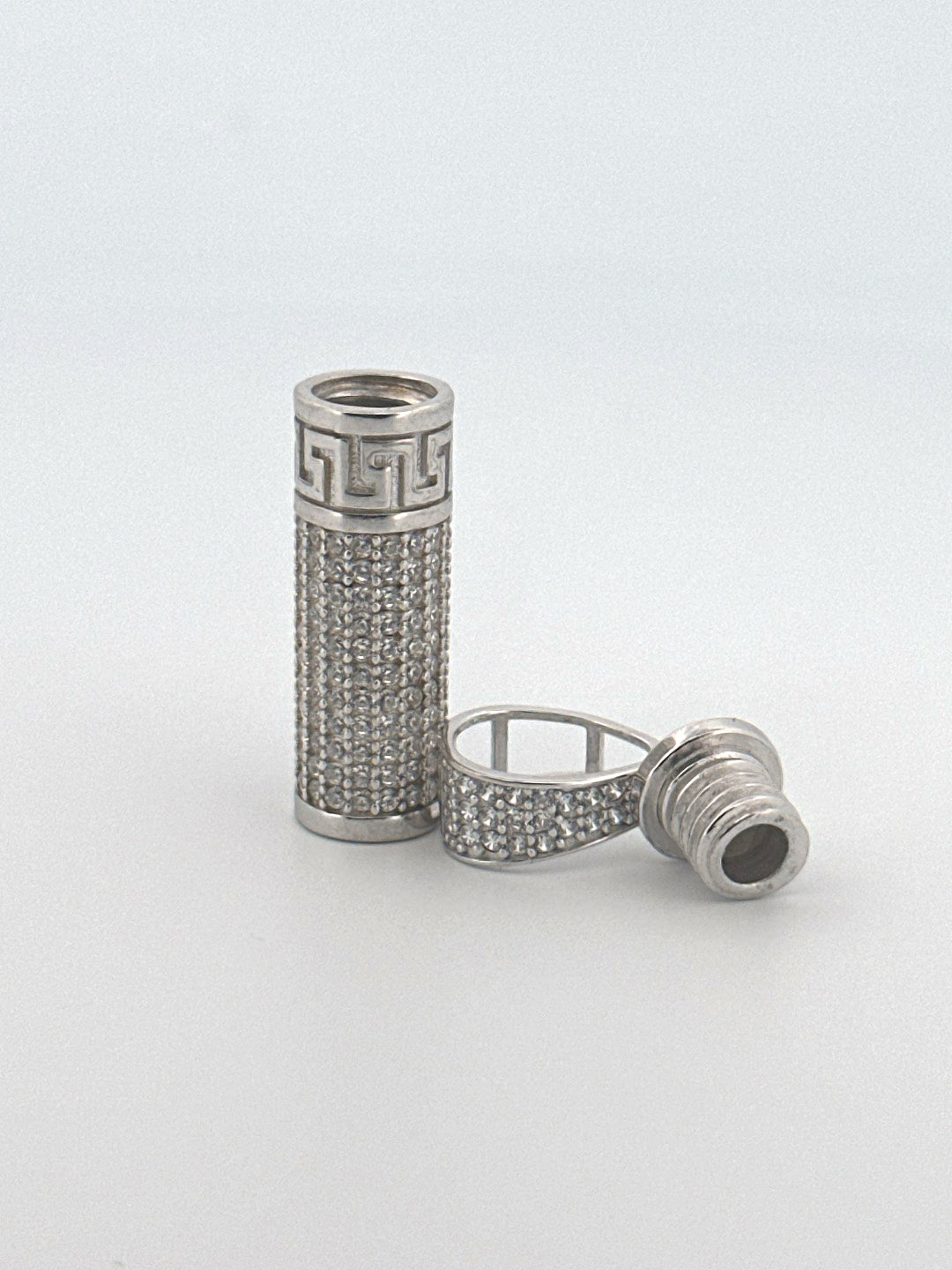 Cylinder Diamond Urn Pendant, Cylinder Urn Pendant to Hold Ashes, Gold Cremation Necklace Keepsake Jewelry