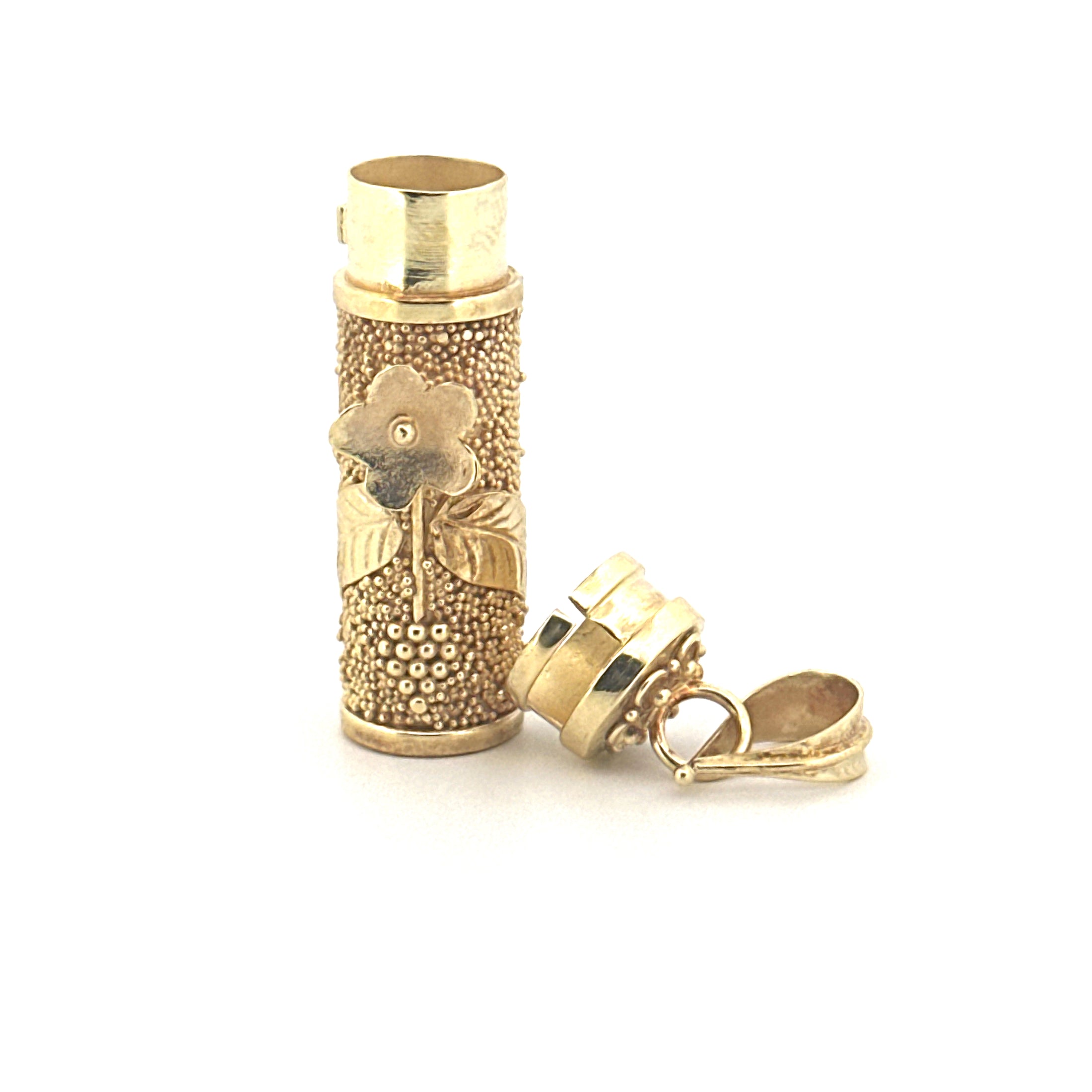 Artisan Urn Pendant – Hand-Carved 14K Gold Vermeil Cremation Necklace in Sterling Silver | Unique Memorial Jewelry