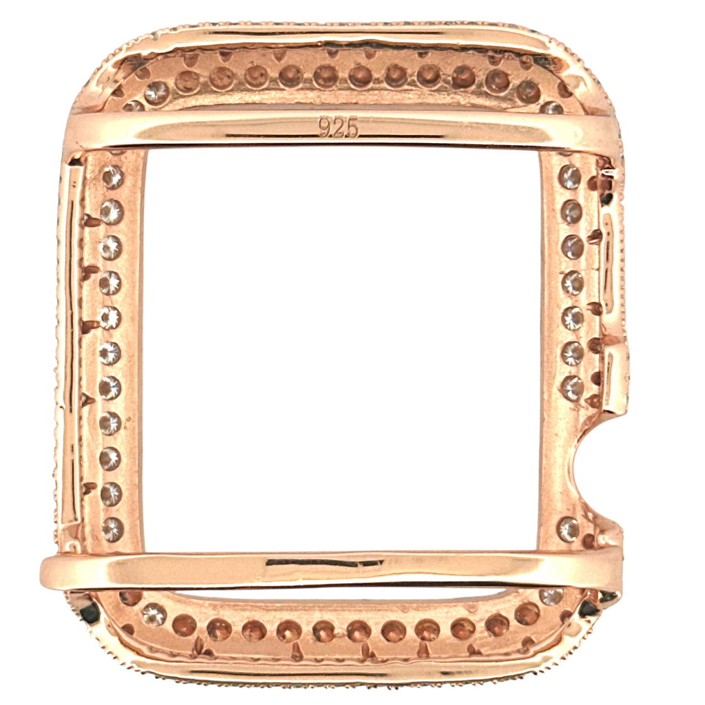 VVS GRA Certified Diamond Apple Watch Bezel, 100% Passes Diamond Testers, 45mm, Rose Gold Vermeil