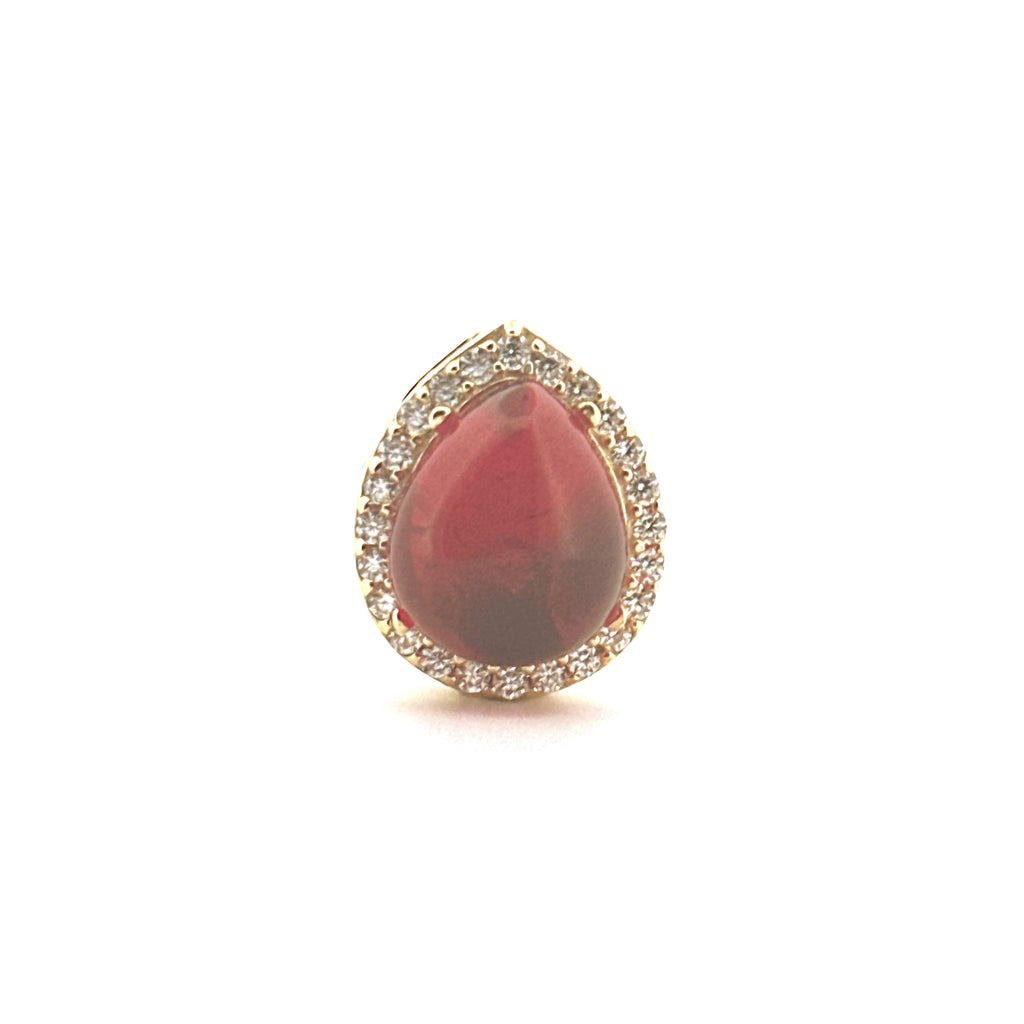 Diamond Birthstone Urn Pendant, Teardrop Urn Necklace, Cremation Jewelry For Ashes, Genuine Gemstones