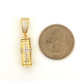 Load image into Gallery viewer, Custom Diamond or Moissanite Cylinder Cross Urn Pendant – Solid 10K Gold or White/Yellow/Rose Gold Vermeil on Italian Silver Cremation Urn Pendant for Pet or Human Ashes
