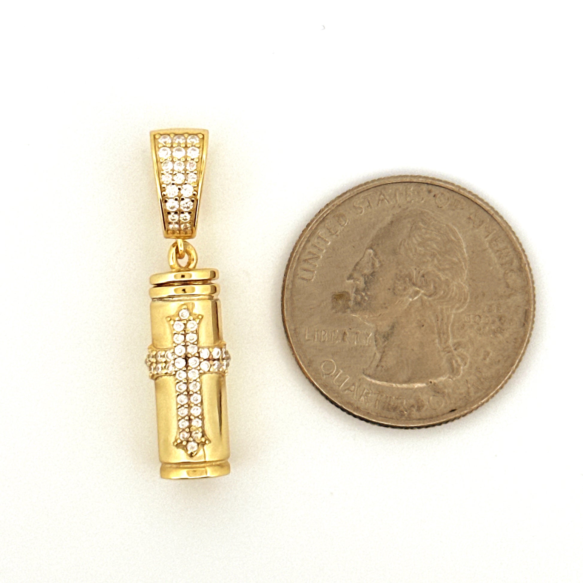 Cross Urn Pendant – Cylinder Cremation Urn Pendant for Pet or Human Ashes