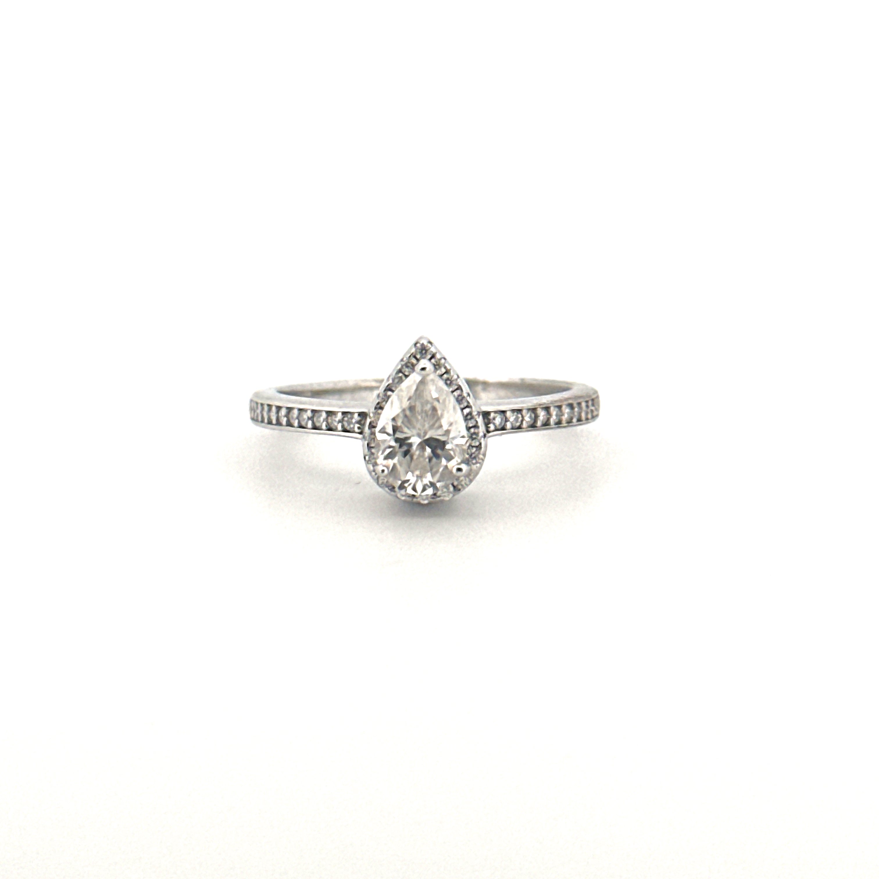 Teardrop Diamond Urn Ring For Ashes, Keepsake For Human/Pet Ashes