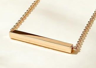 14k Gold Vermeil Horizontal Bar Urn Necklace for Ashes – Memorial Cremation Jewelry for Women, Personalized Keepsake Pendant,  FREE ENGRAVING!