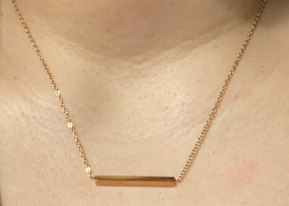 14k Gold Vermeil Horizontal Bar Urn Necklace for Ashes – Memorial Cremation Jewelry for Women, Personalized Keepsake Pendant,  FREE ENGRAVING!