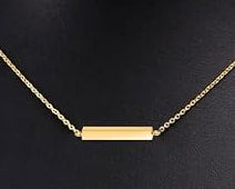 14k Gold Vermeil Horizontal Bar Urn Necklace for Ashes – Memorial Cremation Jewelry for Women, Personalized Keepsake Pendant,  FREE ENGRAVING!