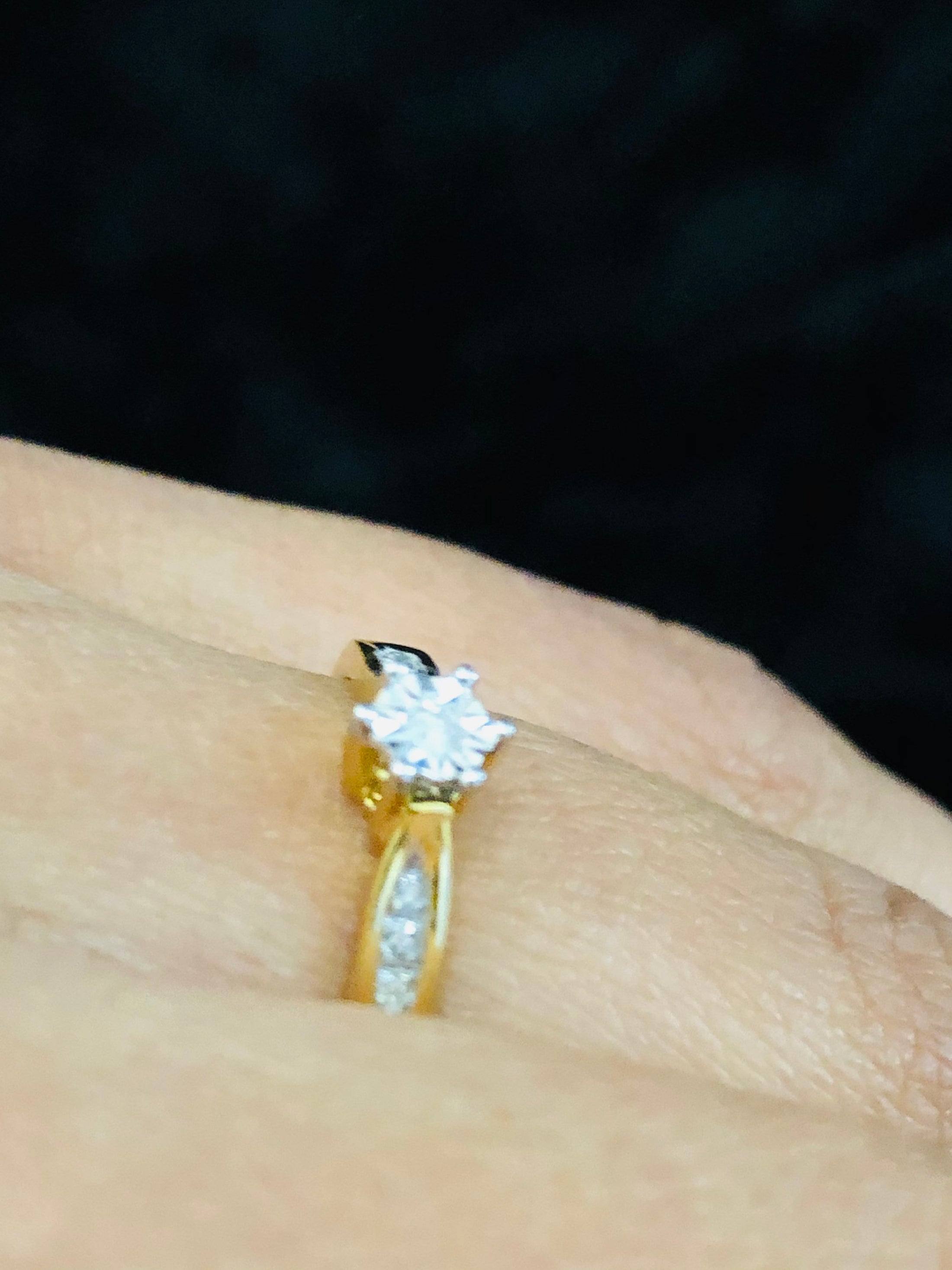 Real Diamond Solitaire Diamond Engagement Bridal Ring, 10k Gold Vermeil, gifts for her, promise ring, anniversary gifts, wedding ring, Sale!