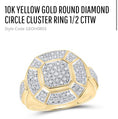 Load image into Gallery viewer, 10k solid Real gold real diamond men’s statement ring. Not plated Not Cz No fake stuff here. All real diamonds Custom made bug diamond ring
