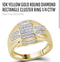 Load image into Gallery viewer, Men’s certified real diamond 10k solid gold ring Not Cz Not Plated. 100% real gold/ Diamond. A perfect statement ring. Huge Sale!
