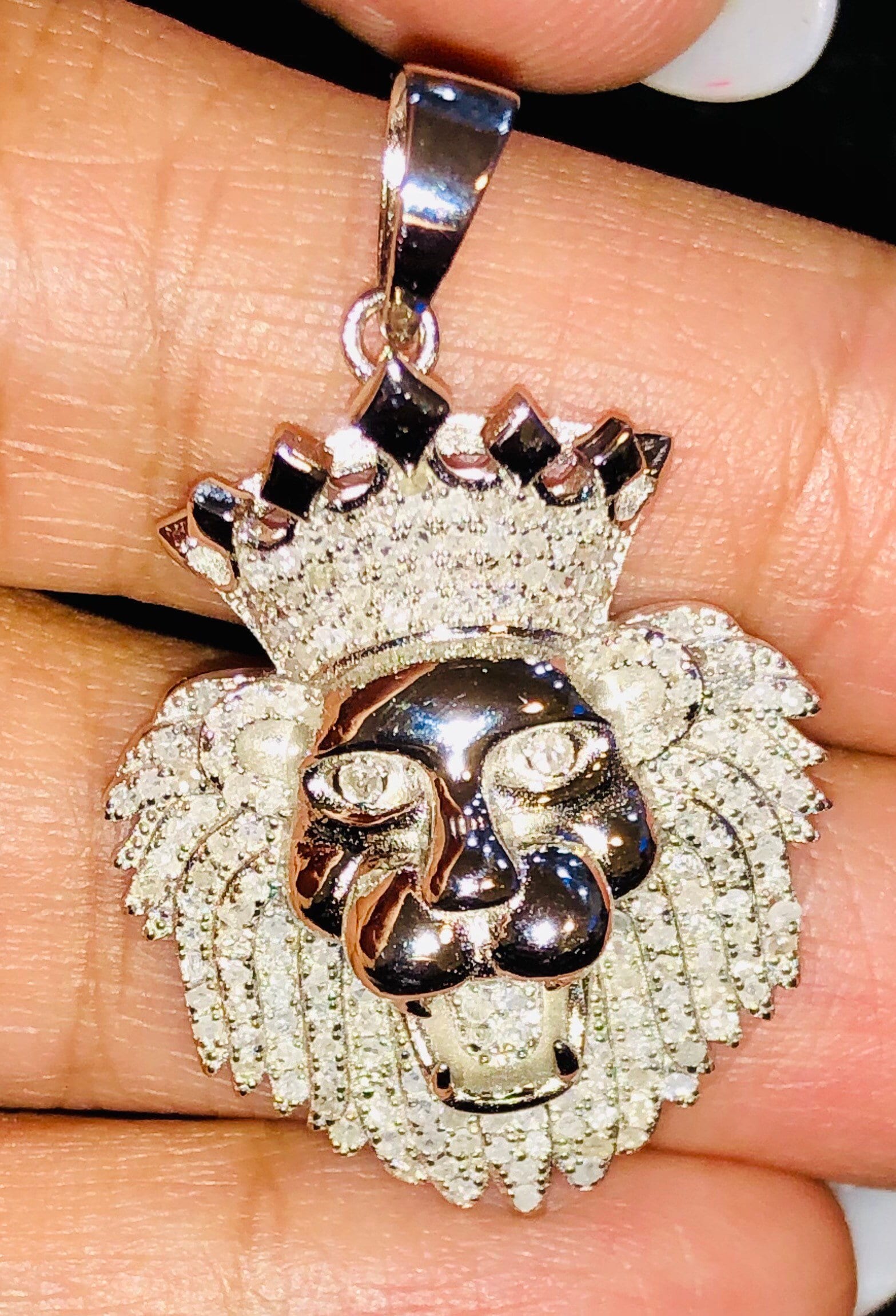 Custom Designed Real Diamond Lion Pendant Charm. Comes with certificate of authenticity. Make a statesmen with this designer jewelry .85