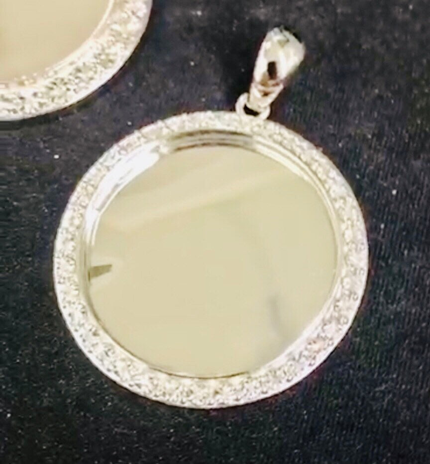 Diamond Memory Pendant Necklace | Custom Picture Pendant | Photo Pendant | In Loving Memory Pendant | Real Diamond Memory Charm, 10k Vermeil