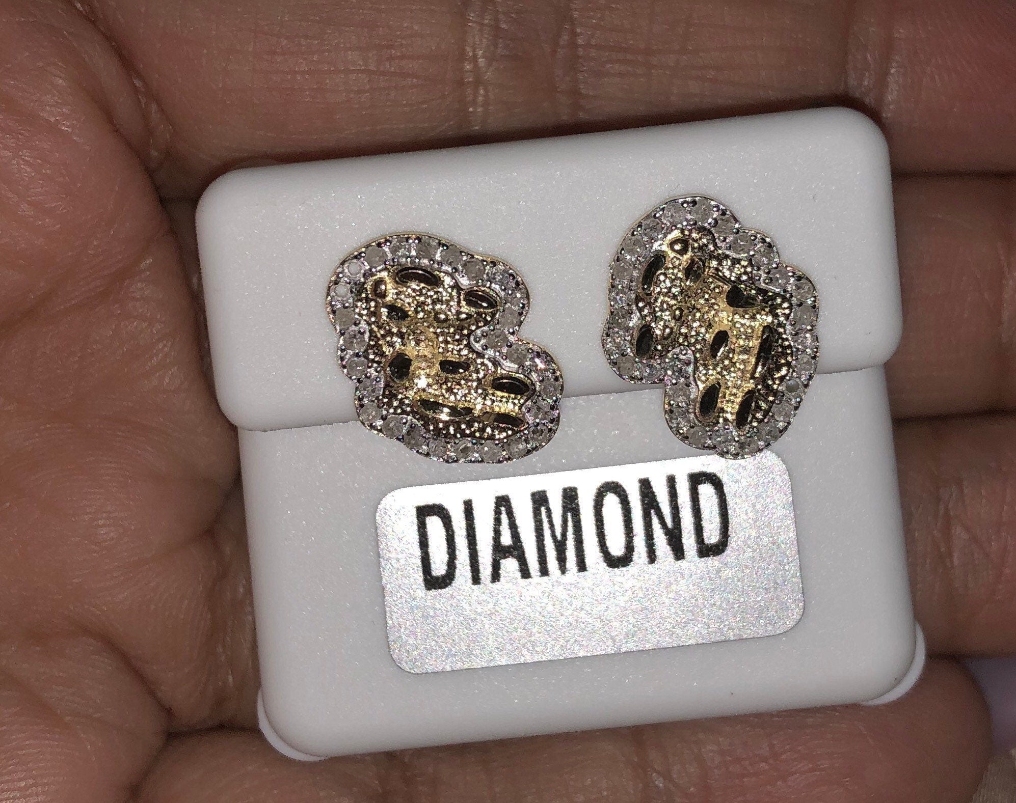 SI Genuine diamond earrings, Screwback Natural diamond nugget earrings, best gift for all occasions, Gift for him, Christmas gift, Birthday