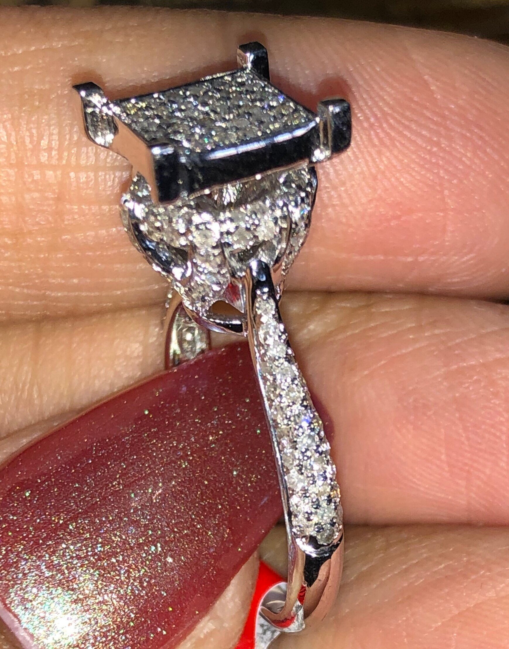 Unbelievable designer custom made statement Certified Real diamond ring. A head turner and perfect gift .90ct SI Diamonds