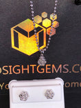 Load image into Gallery viewer, Labor Day Sale! 100% Natural Real Diamond Earrings & Pendant Set. Free Diamond cut Moon chain. Comes W/ Certificate of authenticity.
