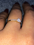 Cargar la imagen en la vista de la galería, Best Promise bridal engagement ring Gift 10k solid gold 1/20cttw certified diamond ring. Custom made. comes w/ certificate of authenticity.
