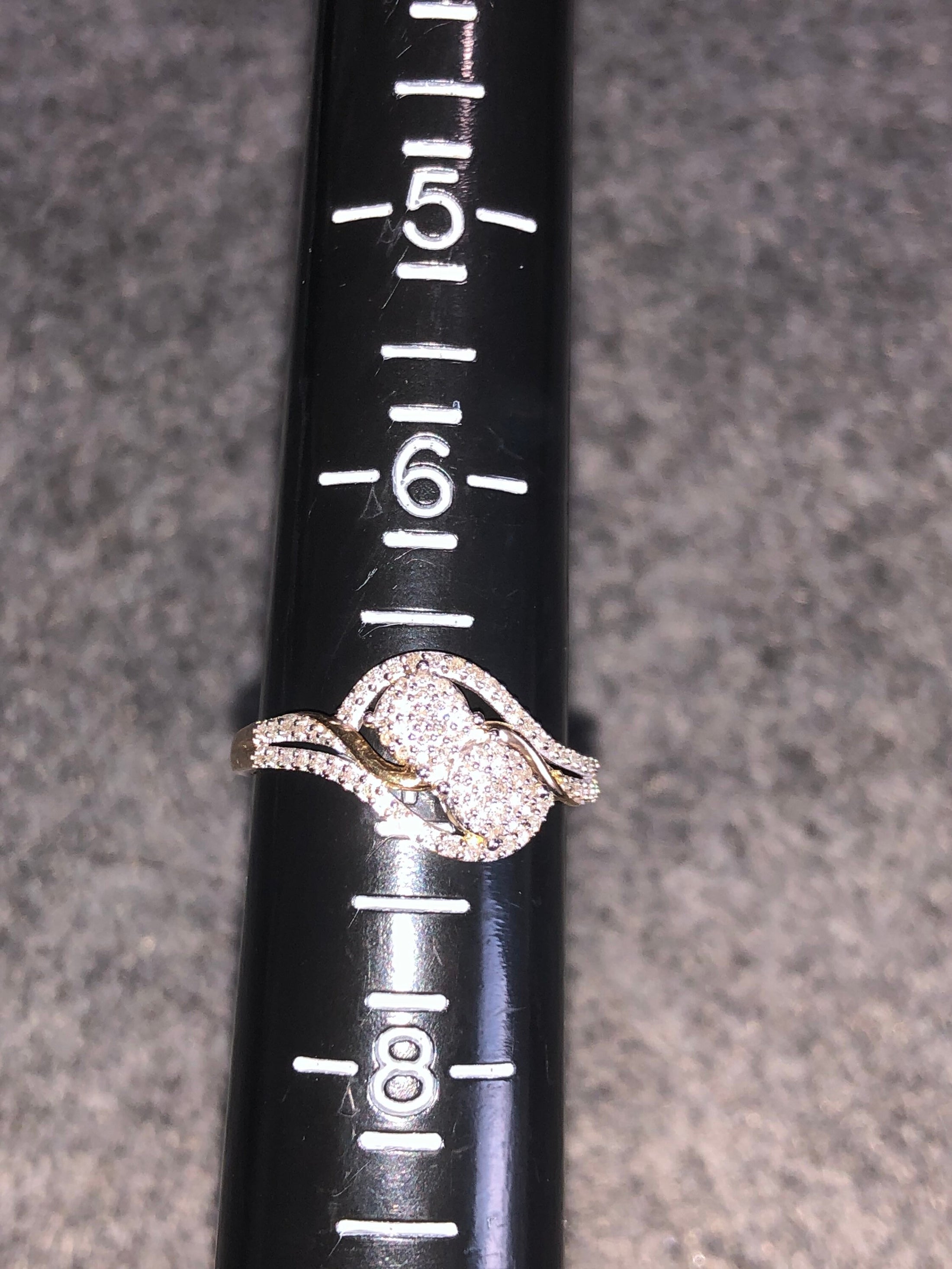 Custom made double row 10k solid gold certified diamond bridal engagement promise ring 1/5 cttw Not CZ not plated! 100% real natural