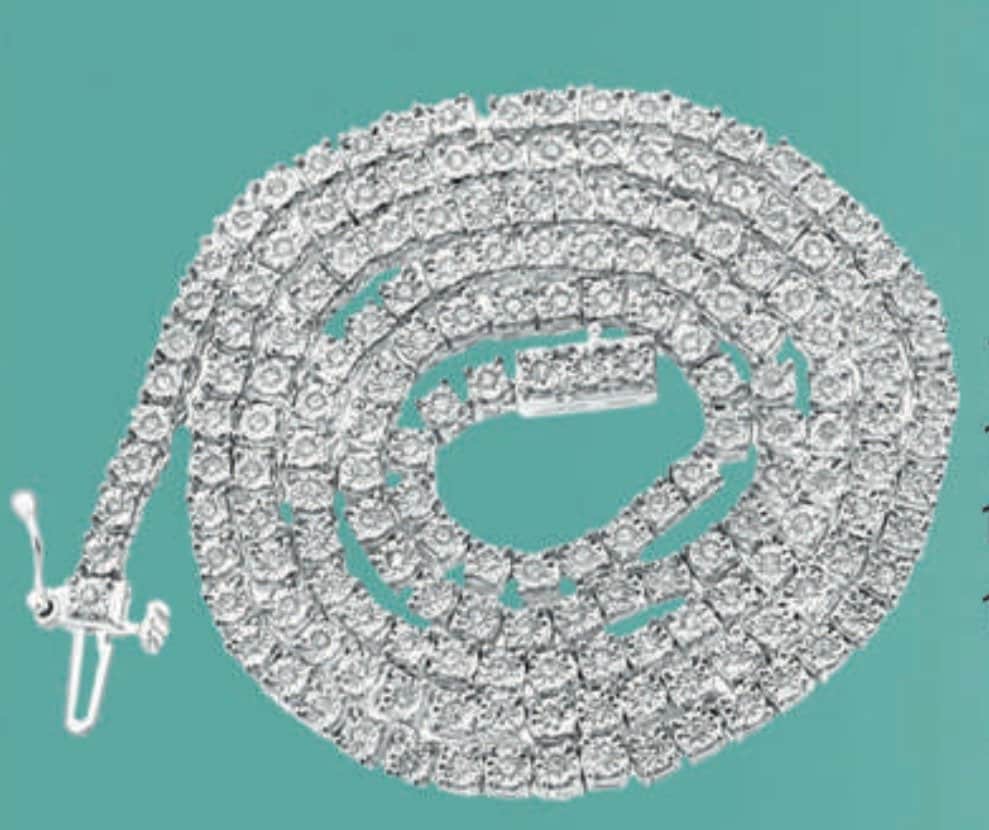 Real Diamond tennis chain! Prices so low it’s unbelievable! Biggest blowout sale on real diamond jewelry. Comes w/ authenticity documents!