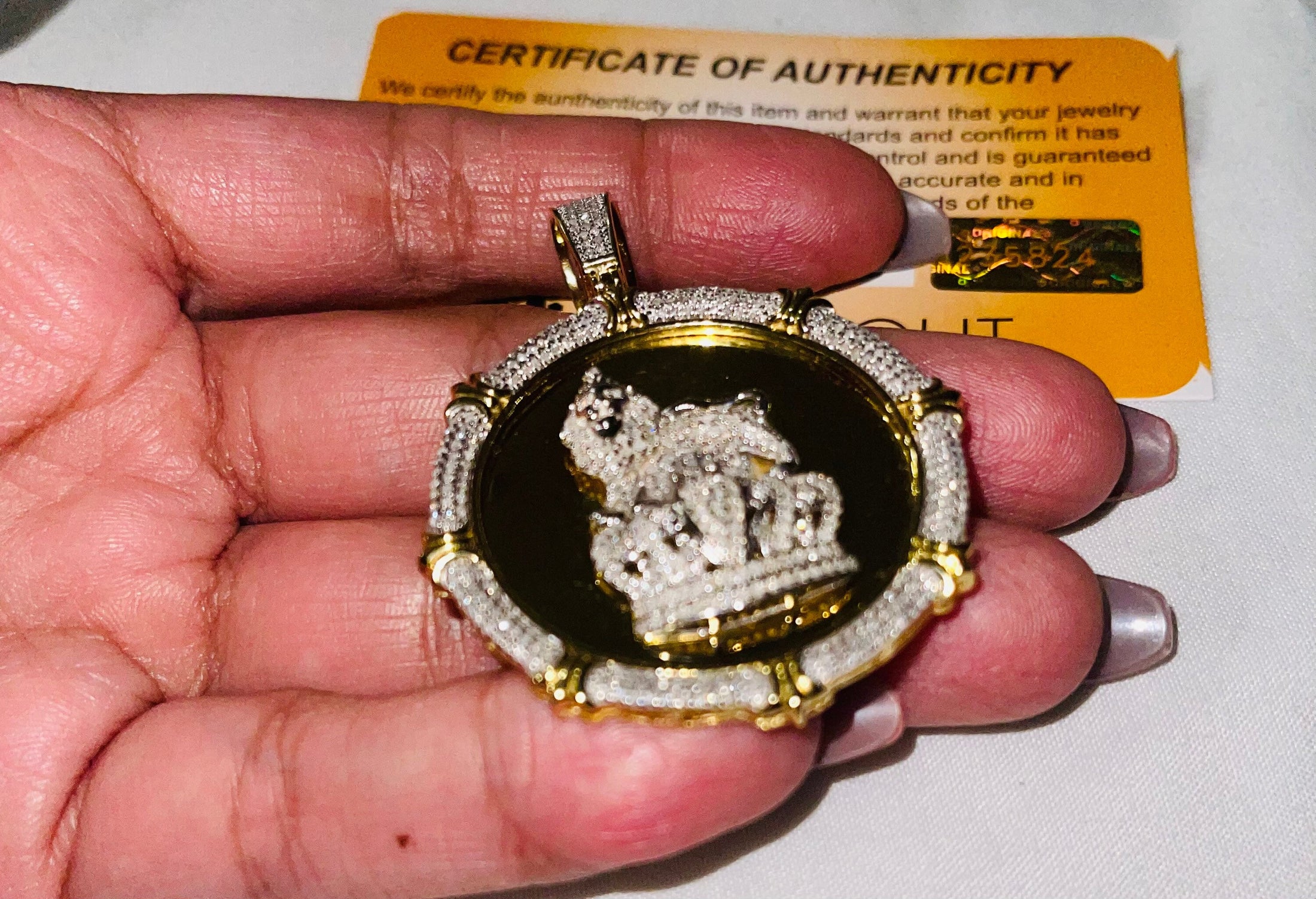 Real Diamond Custom Made Lion Memory Pendant. None other like it anywhere else. Only one made like it. Comes w/ Authenticity card. HOT Gift!