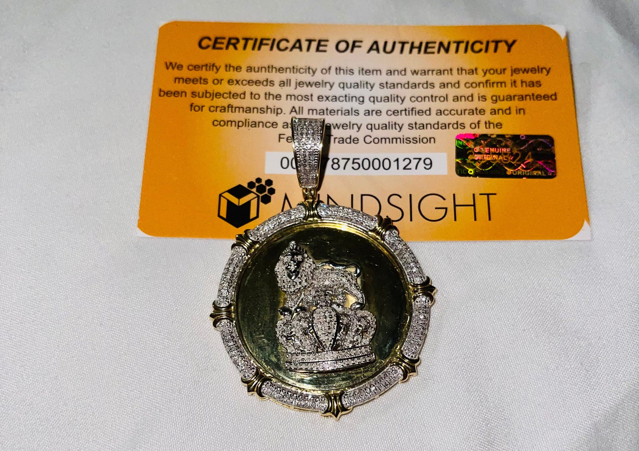 Real Diamond Custom Made Lion Memory Pendant. None other like it anywhere else. Only one made like it. Comes w/ Authenticity card. HOT Gift!