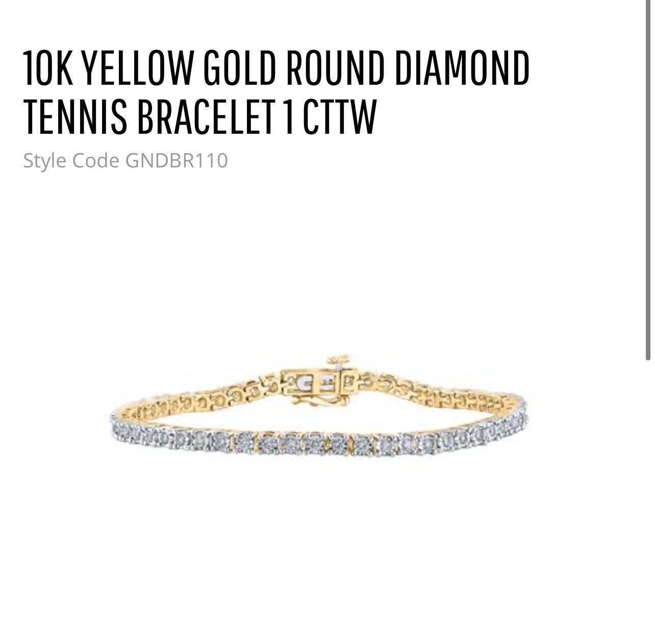 10k solid gold unisex real 1 carat diamond tennis bracelet. Comes w/ certificate of authenticity. Not plated! Not fake stones! All natural!