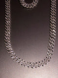 Cargar la imagen en la vista de la galería, Real Diamond Cuban Link Chain | For Him | For Her | Real Diamond Chain | Birthday Gift | 14k White Gold Vermeil | 100% pass Diamond Testers,
