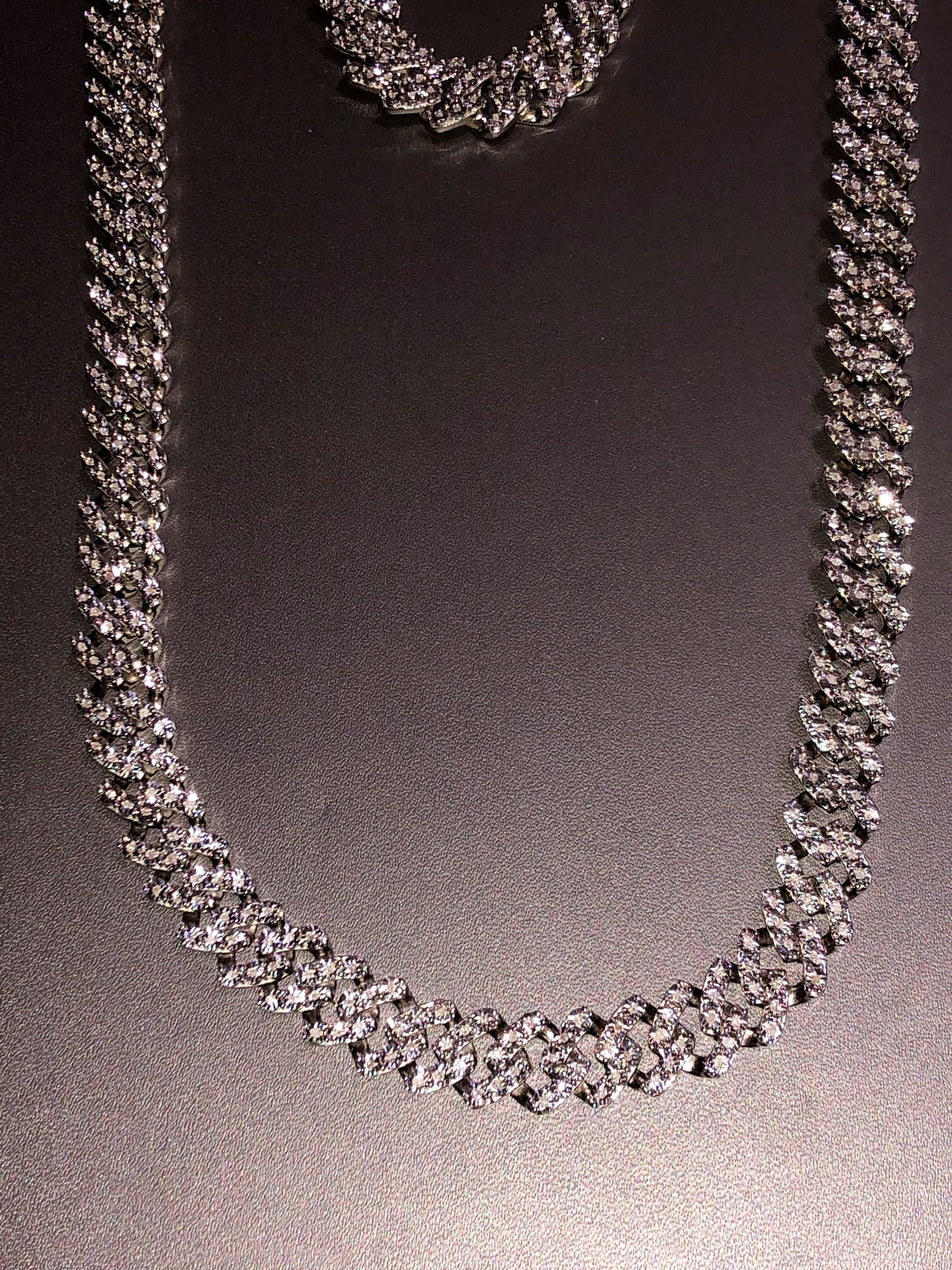 Real Diamond Cuban Link Chain | For Him | For Her | Real Diamond Chain | Birthday Gift | 14k White Gold Vermeil | 100% pass Diamond Testers,