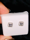 Load image into Gallery viewer, White gold Real Diamond earrings. Not CZ not moissanite comes w/ certificate of authenticity free gift packaging included best gift ever
