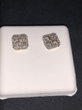 Cargar la imagen en la vista de la galería, Custom made 10k real solid gold all natural real diamonds earrings not CZ not moissanite not plated comes with certificate of authenticity!
