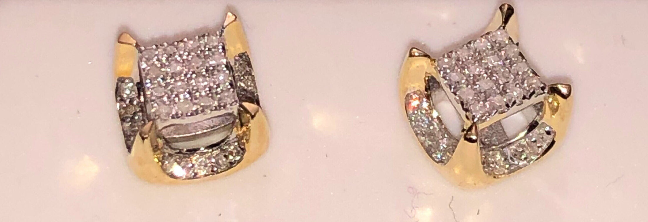 10k solid gold real diamond designer earrings. So beautiful perfect Gift comes w/ certificate of authenticity & gift packaging best gift!