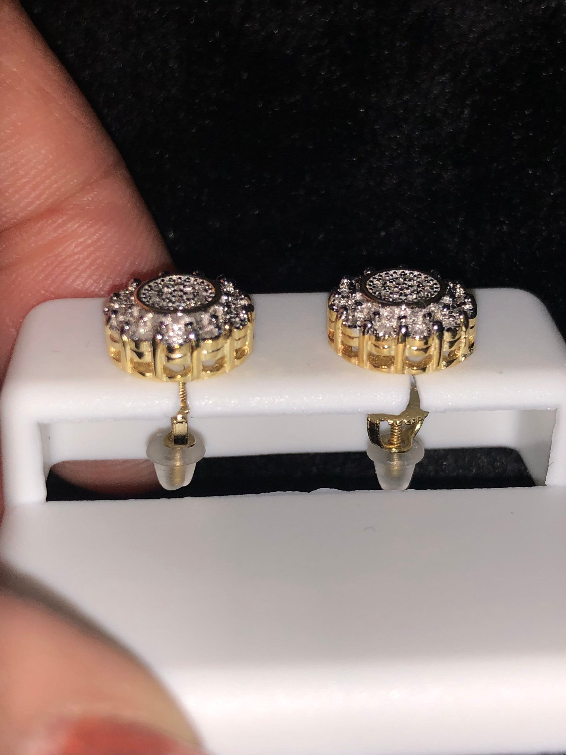 Real diamond round earrings not CZ not moissanite comes w/gift packaging & certificate of authenticity 1/3 cttw natural diamonds