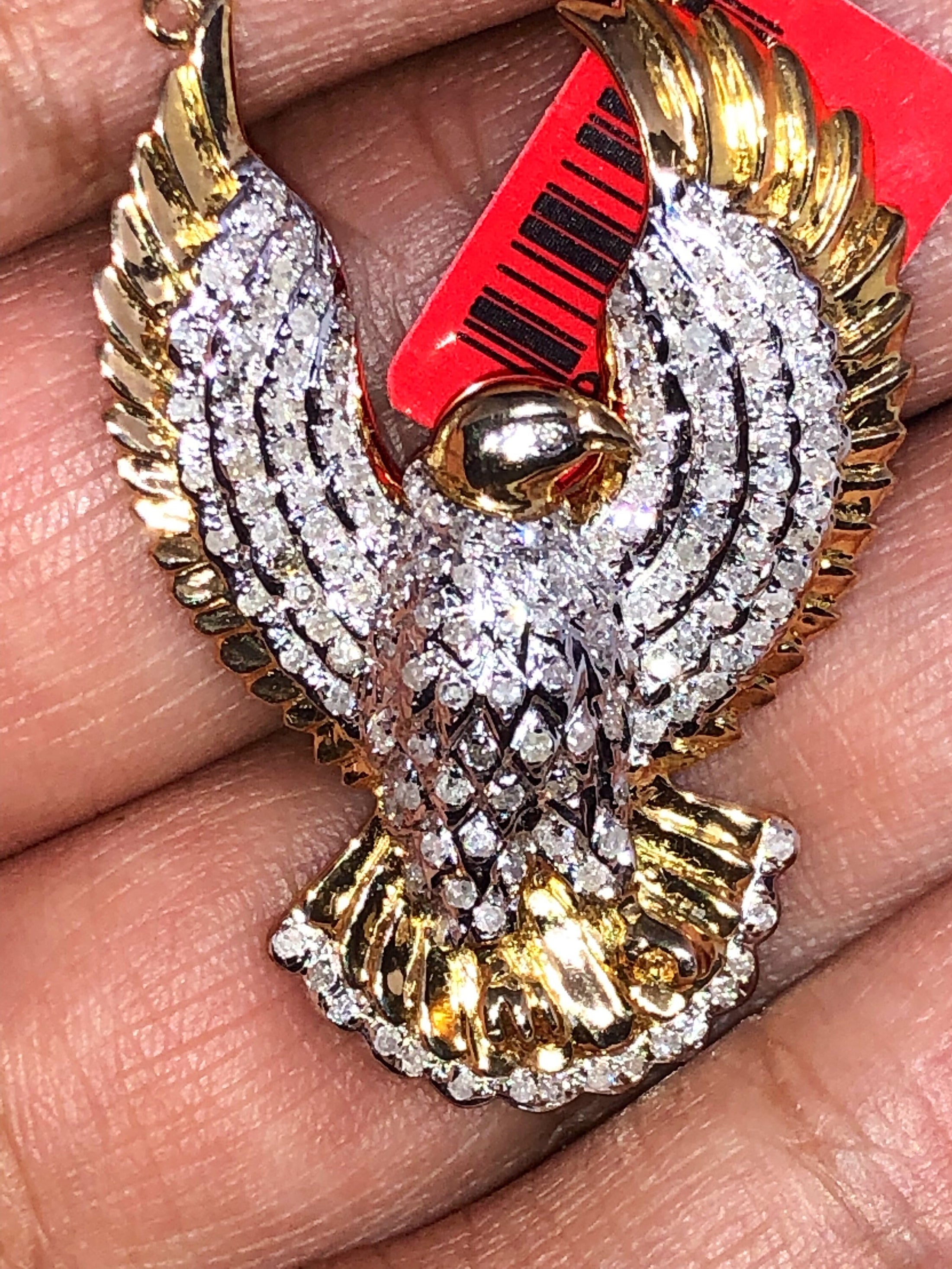 Real Diamond custom made Eagle pendant 1/3cttw natural diamonds! Not CZ not moissanite Certificate of authenticity card included! Best gift