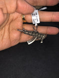 Load image into Gallery viewer, Custom made Real Diamond Gun Rifle Pendant not cz not moissanite not lab made. .90 cttw natural diamonds Wow! Huge sale!
