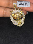 Load image into Gallery viewer, 1cttw Real Diamond Lion pendant. Huge sale! Not CZ not moissanite 100% natural diamonds! Free gift packaging w/certificate of authenticity
