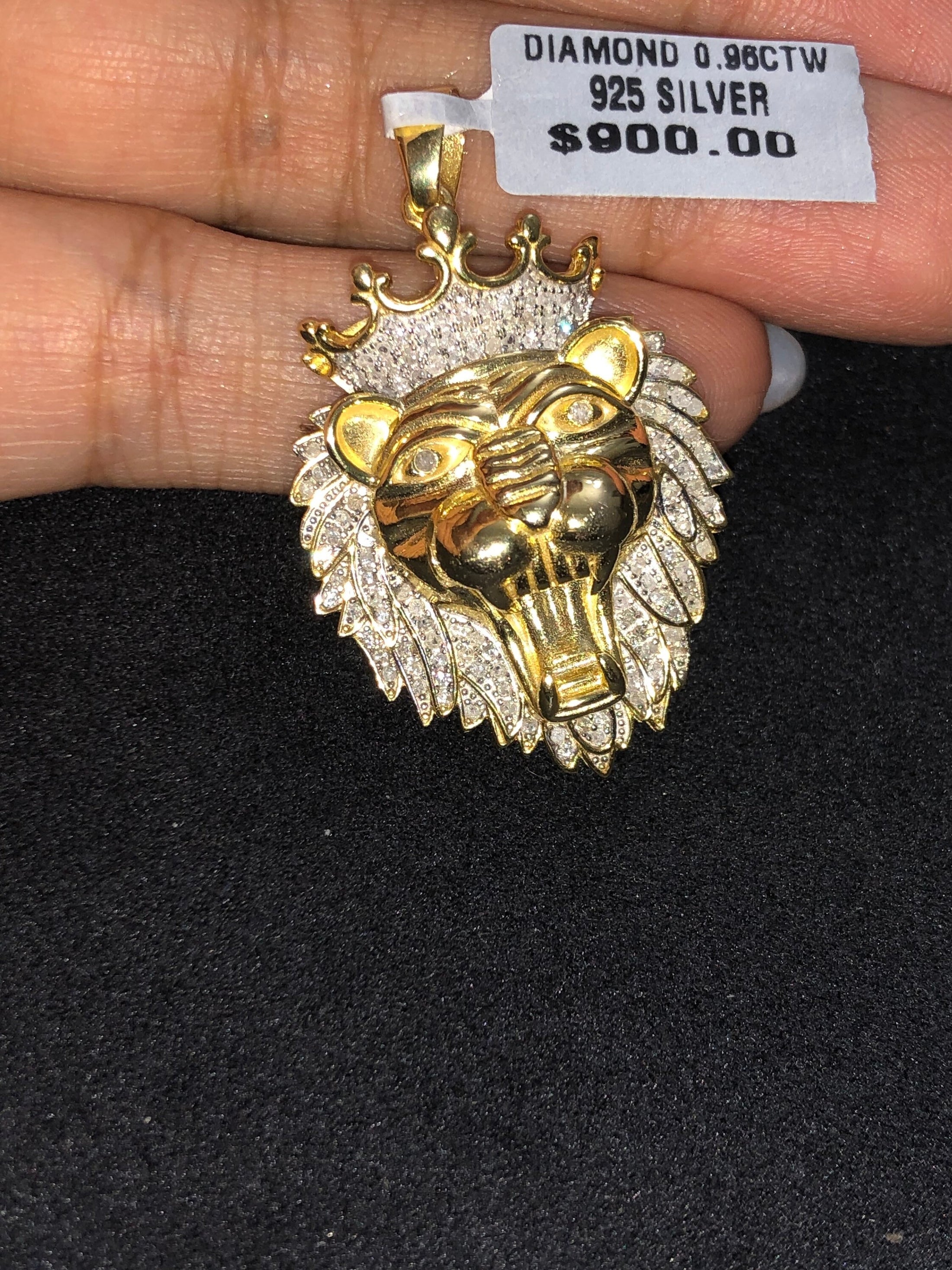 1cttw Real Diamond Lion pendant. Huge sale! Not CZ not moissanite 100% natural diamonds! Free gift packaging w/certificate of authenticity